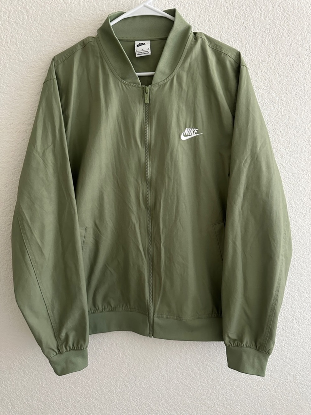 Nike Olive Green Full-Zip Bomber Jacket